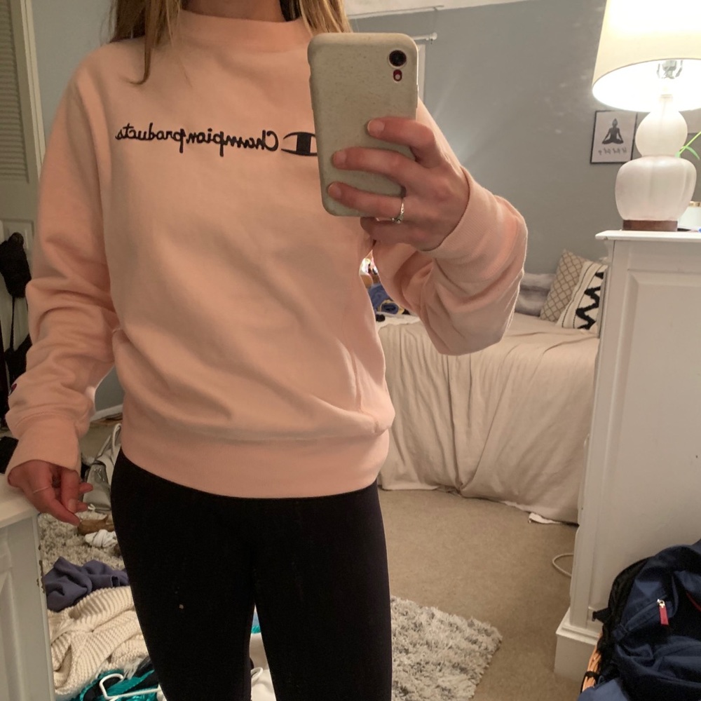Light pink champion crew neck